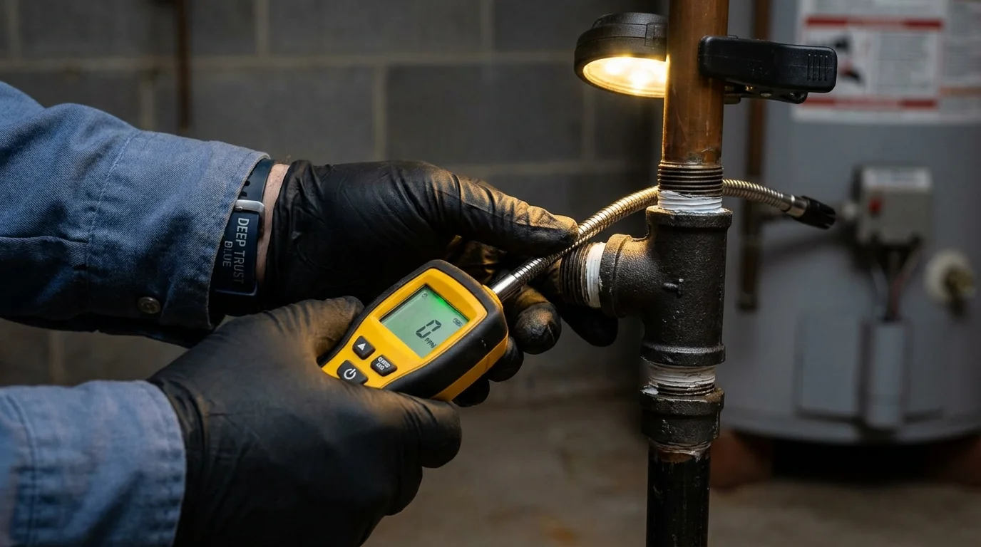 Gas leak detection with electronic sniffer by Johns Plumbing LLC in Temple Hills