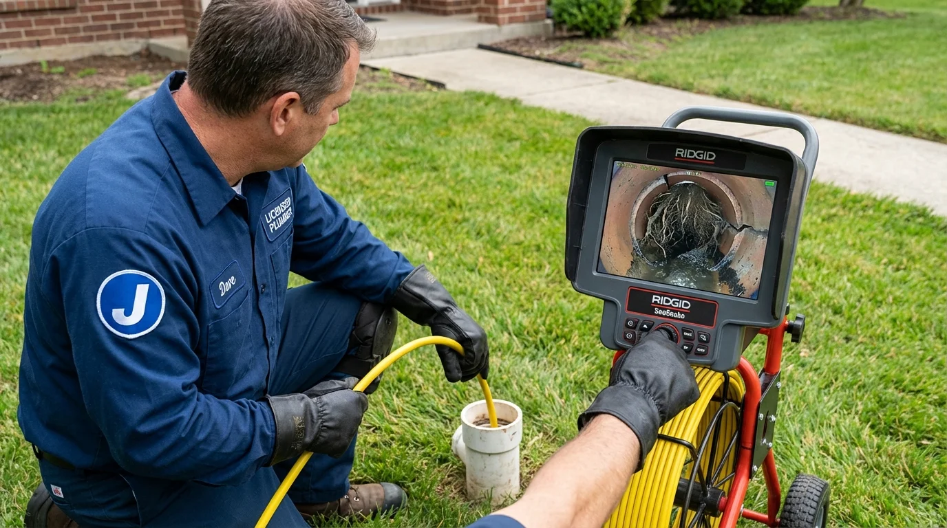 Sewer camera inspection being performed by Johns Plumbing LLC in Temple Hills